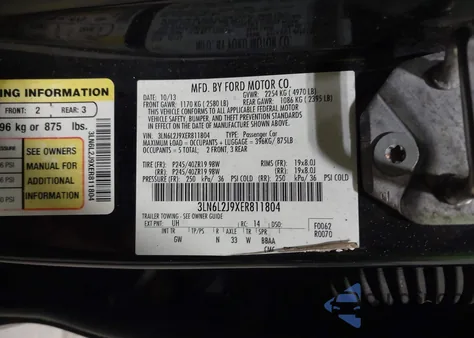 2014 Lincoln Mkz from USA, damaged, VIN 3LN6L2J9XER811804